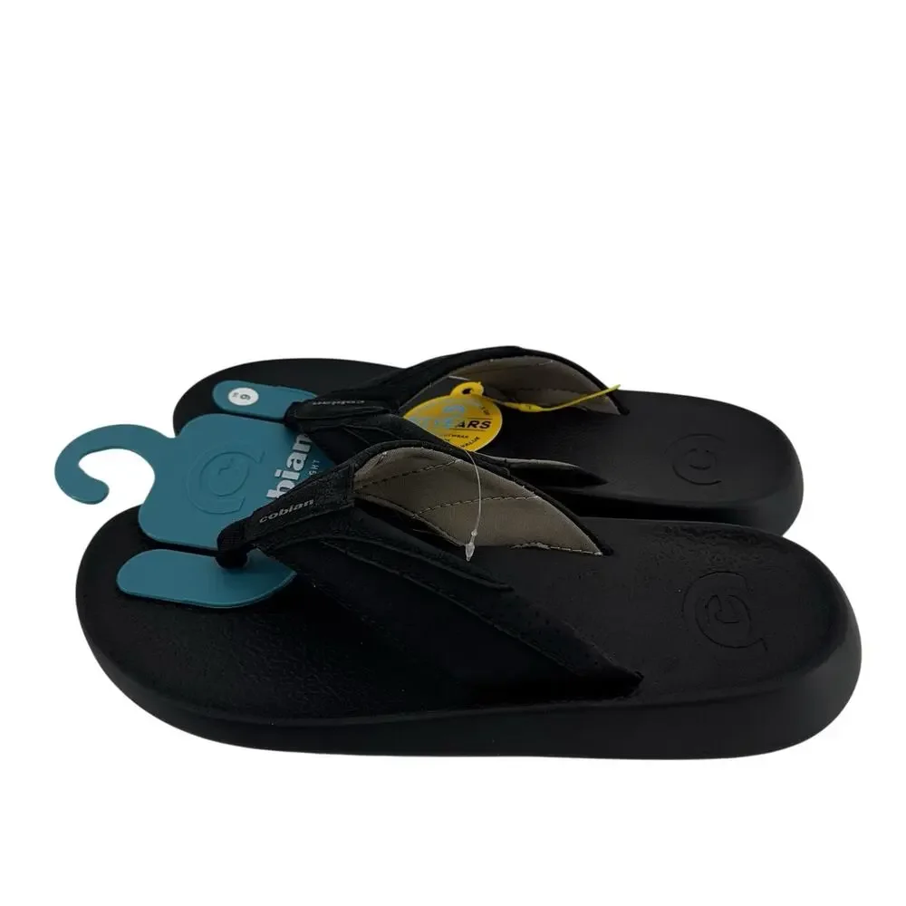 Cobian DRT Salt & Light Flip Flop Sandals Black Leather Men's Size 9